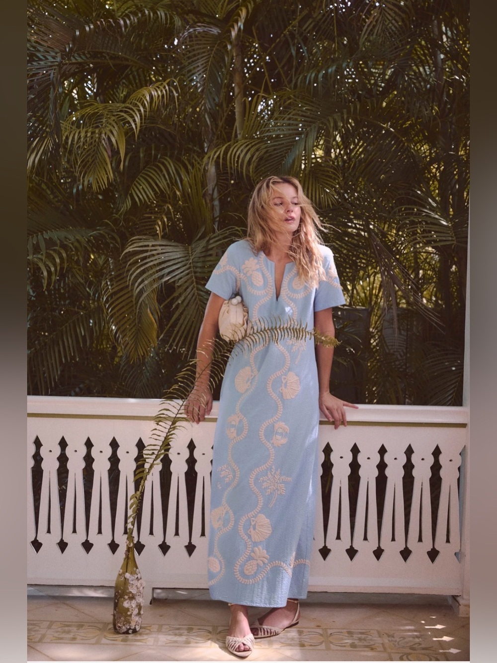 NWT TUCKERNUCK Blue Seersucker Embroidered James Dress Size XXL - Picture 9 of 10